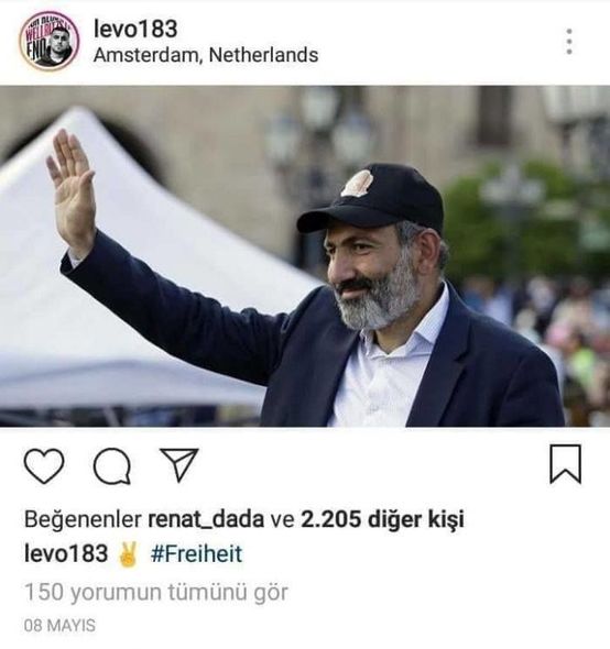 Paşinyana “like” qoyan Azərbaycan futbolçusu üzr istədi - FOTO