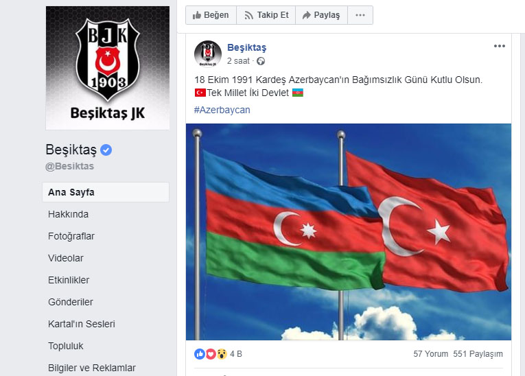 "Beşiktaş" Azərbaycan xalqını təbrik etdi - FOTOLAR