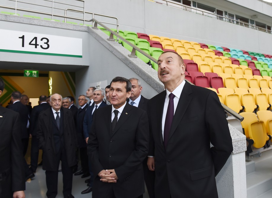 İlham Əliyev Aşqabadda Olimpiya Kompleksi ilə tanış olub - FOTOLAR