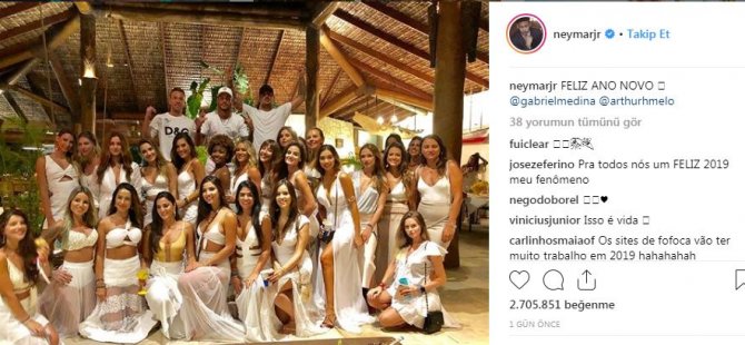 Neymar "Yeni il"i 26 qızla qeyd etdi - FOTOLAR