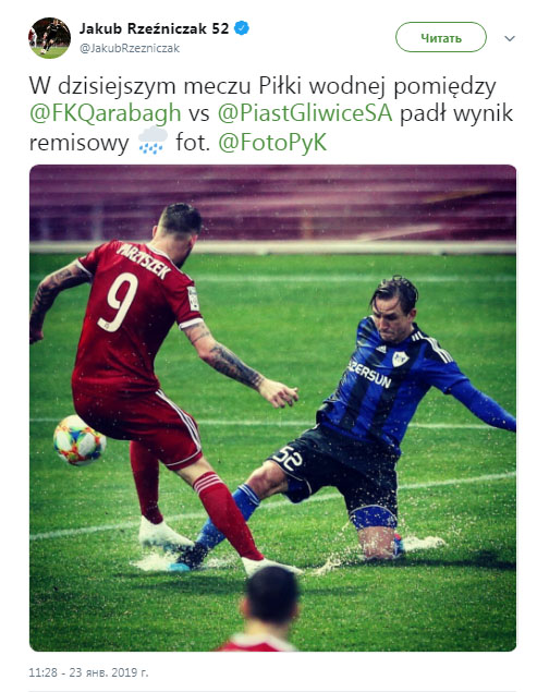 "Qarabağ"ın futbolçusu "Pyast"la oyunu su polosu matçına bənzətdi - FOTO