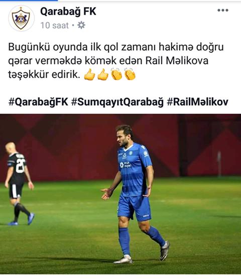 "Qarabağ" rəqib futbolçuya təşəkkür etdi - FOTO/VİDEO
