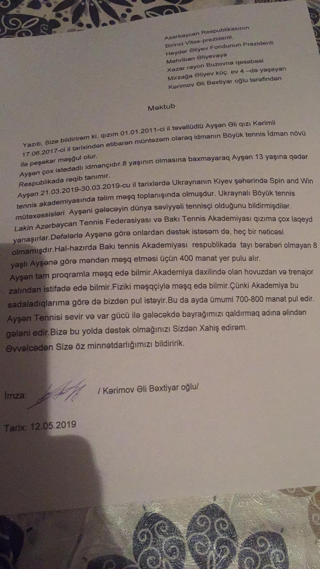 Tennis Federasiyasında idmançılara laqeyd yanaşma: "Pul verməyini xahiş etməmişəm ki"