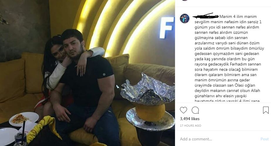 Qəzada ölən dünya çempionunun sevgilisi ürəkləri dağladı - FOTOLAR