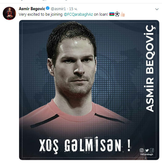 Asmir Beqoviçdən "Qarabağ" mesajı