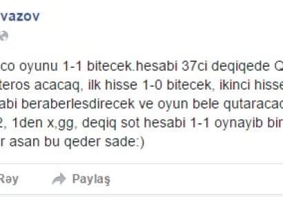 "Qarabağ" - "Monako" oyununun nəticəsini düz tapdı - FOTO