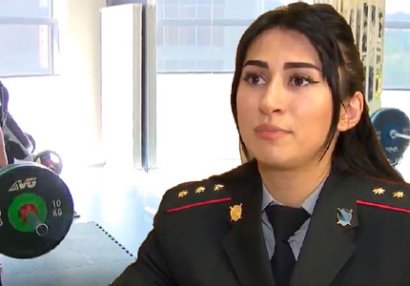 Avropa çempionu olan qadın polisimiz - VİDEO