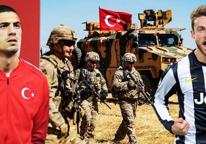 Türk futbolçu terroru dəstəkləyən həmkarına dərs verdi - FOTO