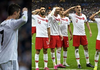 Ronaldo da əsgər salamı verib: Onlara olar, Türkiyəyə yox? - FOTOLAR