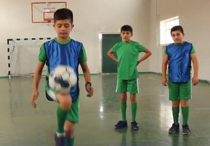 Tovuzda uşaq futboluna xidmət edən layihə - VİDEO