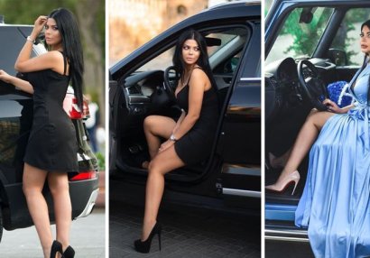 Azərbaycanlı idmançı modelin bahalı avtomobilləri - FOTOLAR