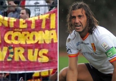 17 il öncə futbolda koronavirus pankartı - FOTO