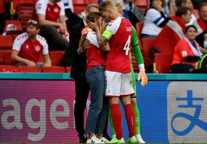 Eriksenin xanımı da ağladı, futbolçular da... - FOTOLAR  