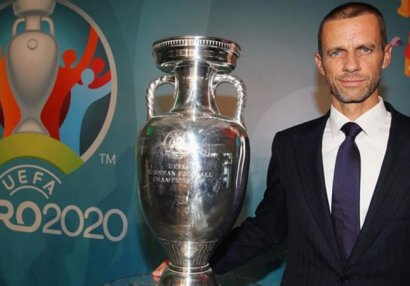 UEFA prezidenti Bakıya gəldi