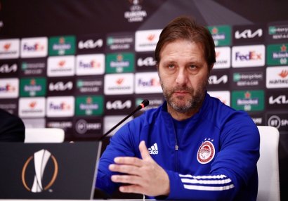 “Olimpiakos”un baş məşqçisi: “Neftçi” bizə çətin anlar yaşadacaq, bilirik”