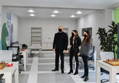 İlham Əliyev ailəsi ilə Olimpiya İdman Kompleksində