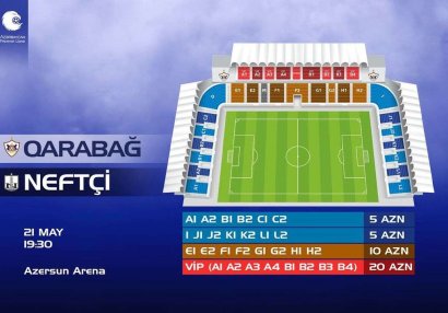 “Qarabağ” - “Neftçi” matçının biletləri satışa çıxarıldı