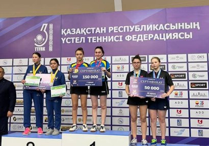 Stolüstü tennisçilərimiz Qazaxıstanda qızıl medal qazandılar