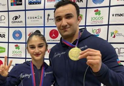 Azərbaycan gimnastları Portuqaliyada qızıl medal qazandı