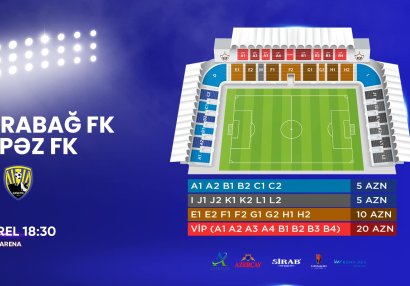 “Qarabağ” - “Kəpəz” matçı 5 manata