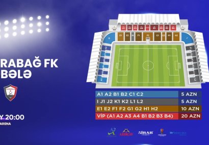 “Qarabağ” – “Qəbələ” matçının biletləri satışa çıxarıldı