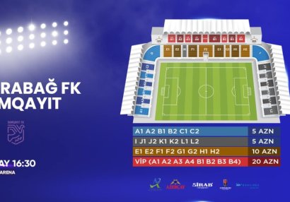 “Qarabağ” - “Sumqayıt” matçının biletləri satışa çıxarılır