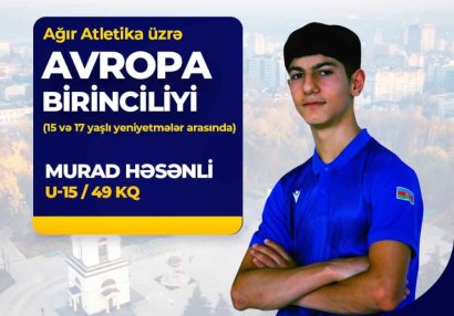 Murad Həsənli Avropa birinciliyində 7-ci oldu