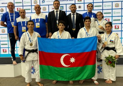 Azərbaycan cüdoçularından Belarusda 3 qızıl, 2 bürünc medal