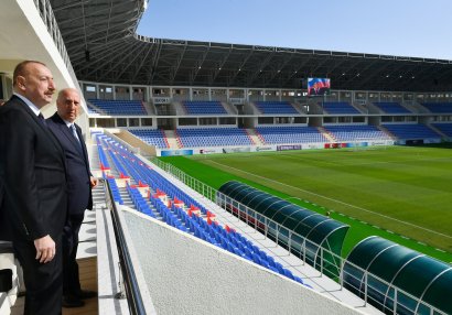 Ölkə başçısı Sumqayıtda stadionun açılışını etdi