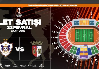 “Qarabağ”ın “Braqa” ilə oyununun biletləri satışa çıxarıldı