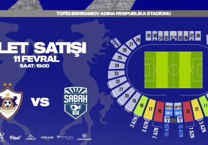 “Qarabağ” – “Sabah” qarşılaşmasının biletləri satışda