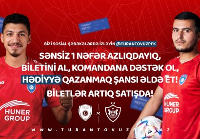 “Turan Tovuz” – “Qarabağ” oyununun biletləri satışda!