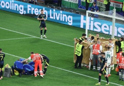Ölümdən dönən macar futbolçunun son durumu: Üz sümükləri qırılıb - VİDEO