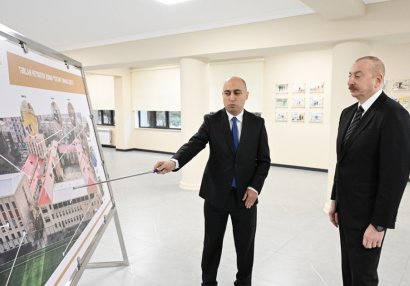 Prezident İlham Əliyev “Vətən” İdman Liseyində yaradılan şəraitlə tanış oldu