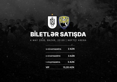 "Neftçi" - "Kəpəz" matçının biletləri satışda