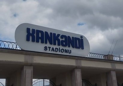 Xankəndi stadionu yenidən qurulur - FOTOLAR