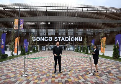 Azərbaycan Prezidenti Gəncə şəhər stadionunun açılışını etdi