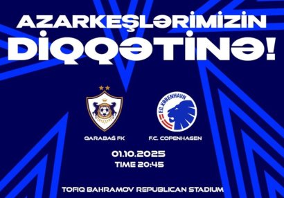 "Qarabağ" "Kopenhagen"lə matç ərəfəsində azarkeşlərə müraciət etdi