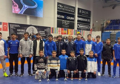 Azərbaycan güləşçiləri Estoniyada 7 medal
qazandılar