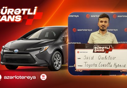 &ldquo;Azərlotereya&rdquo;nın &ldquo;Sürətli Şans&rdquo; lotereyasında 2 nəfər &ldquo;Toyota Corolla&rdquo; qazanıb
