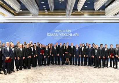 Prezident İlham Əliyev 2025-ci ilin idman yekunlarına həsr olunan mərasimdə iştirak etdi