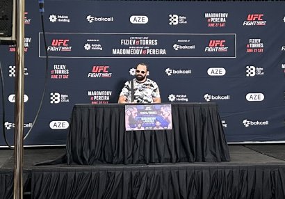 UFC Bakıda media gününə start verdi: Döyüşçülər mətbuat konfransında