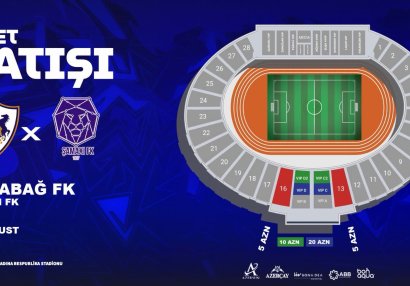 "Qarabağ"ın "Şamaxı" ilə oyununun biletləri satışa çıxarıldı
