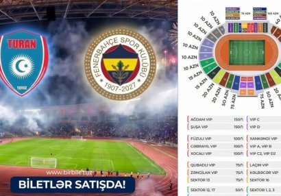 "Turan Tovuz" - "Fənərbağça" matçının biletləri satışdadır