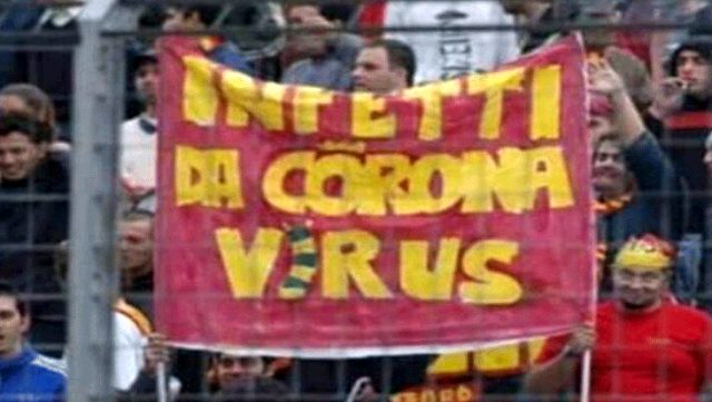 17 il öncə futbolda koronavirus pankartı - FOTO