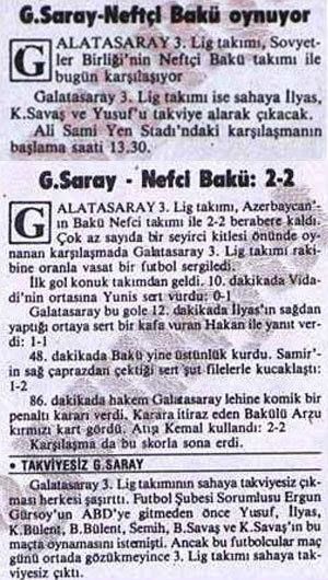 “Neftçi”nin “Qalatasaray”la tarixi oyunları: “Şövkət Ələkbərova türk futbolçulara mahnı oxumuşdu”