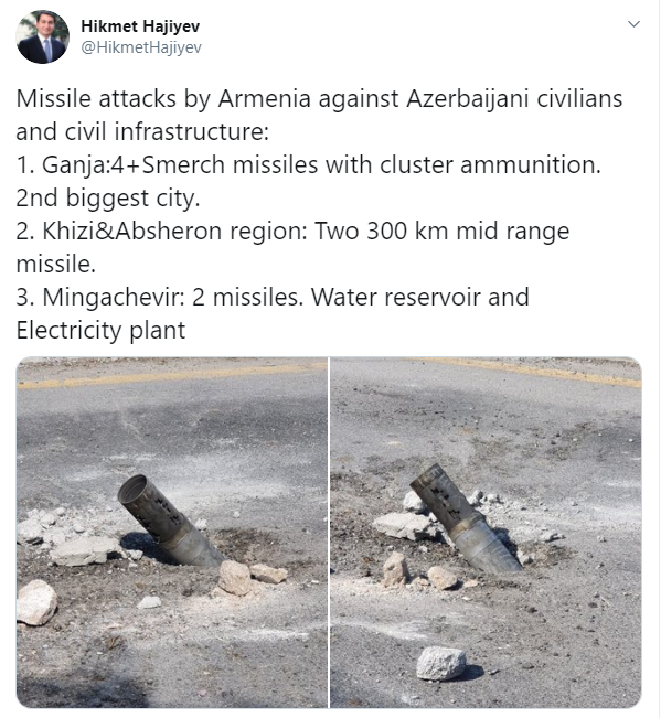 Prezidentin köməkçisi: "Ermənilər Xızı və Abşeron bölgəsinə raket atıb"