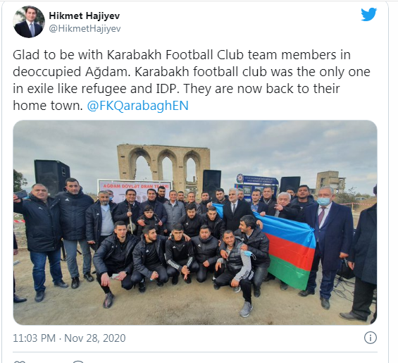 Hikmət Hacıyev: “Qarabağ” sürgündə olan yeganə futbol klubu idi"