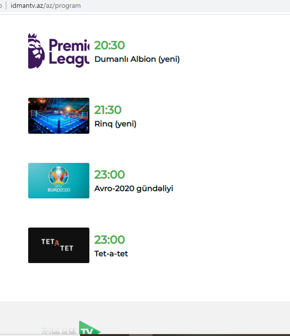 AVRO-2020 oyunu "İdman TV"nin diqqətindən yayınıb - FOTO