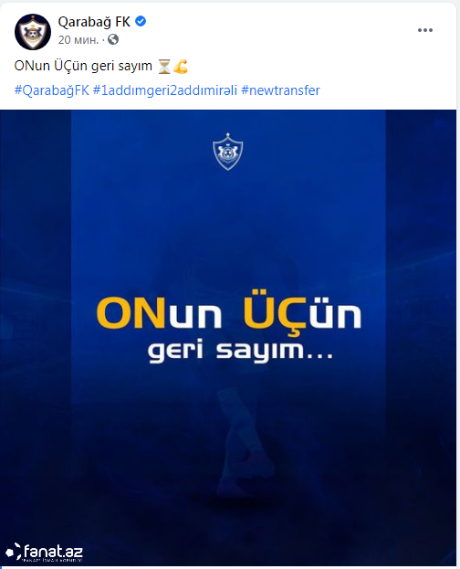 "Qarabağ" yeni transfer üçün gerisayıma başladı